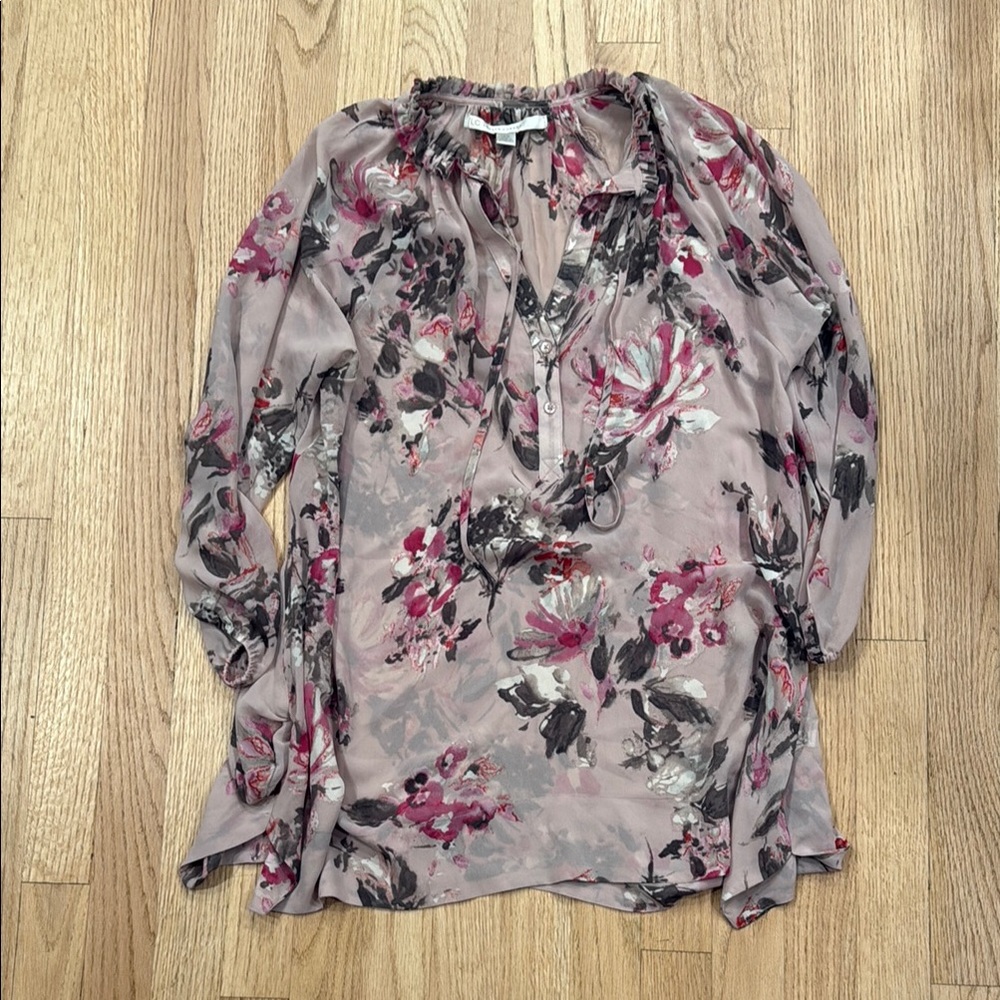 Floral Sheer Top Mauve